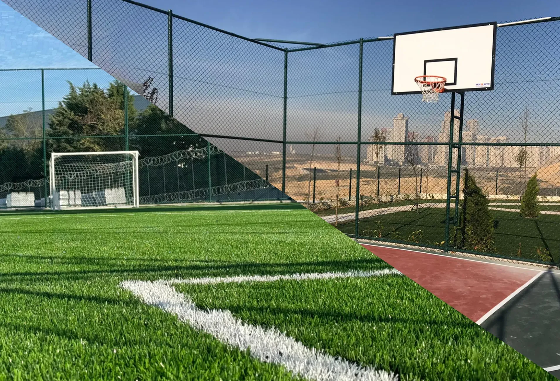 Modern halı saha futbol alanı